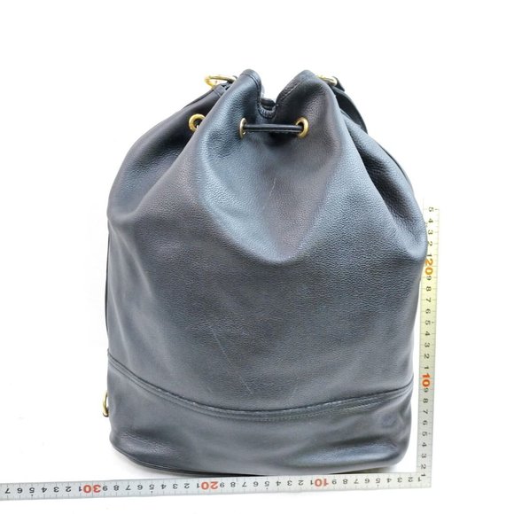 Long Champ Shoulder Bag Black Leather 1009717 - Picture 2 of 9